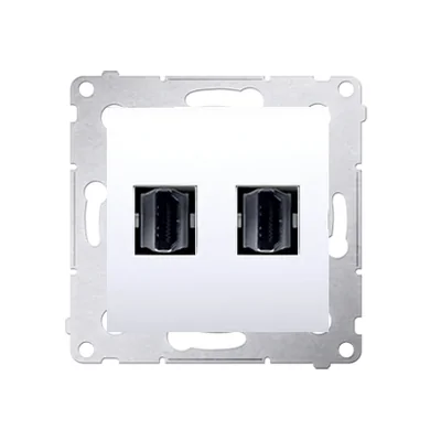 Gniazdo HDMI podwójne (moduł) białe