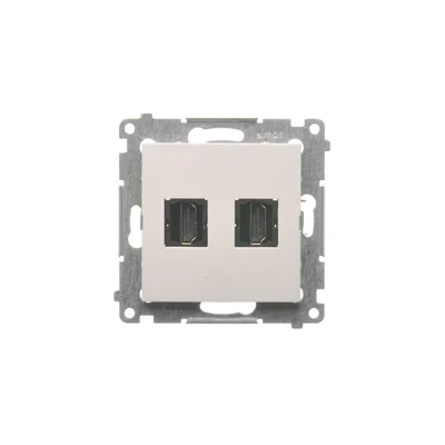 Gniazdo HDMI podwójne (moduł) białe