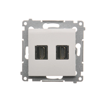 Gniazdo HDMI podwójne (moduł) białe