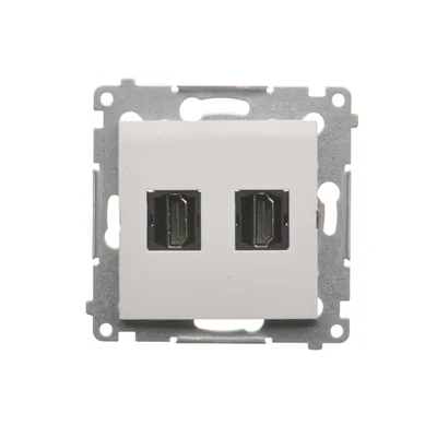 Gniazdo HDMI podwójne (moduł) białe