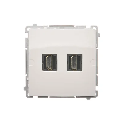 Gniazdo HDMI podwójne (moduł) białe