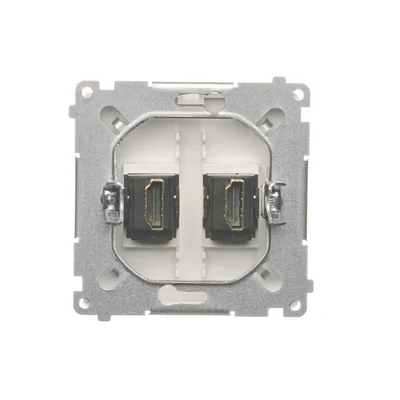 Gniazdo HDMI podwójne (moduł) białe