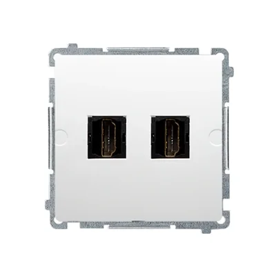 Gniazdo HDMI podwójne (moduł) białe