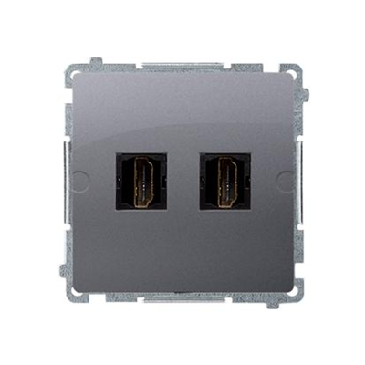 Gniazdo HDMI podwójne (moduł) inox metalik