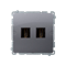 Gniazdo HDMI podwójne (moduł) inox metalik