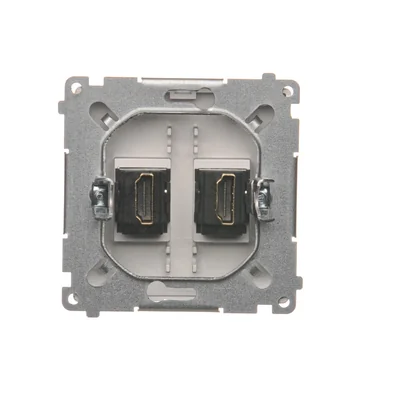 Gniazdo HDMI podwójne (moduł) inox metalik