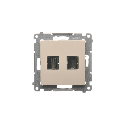 Gniazdo HDMI podwójne (moduł) krem