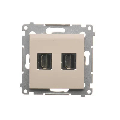 Gniazdo HDMI podwójne (moduł) krem