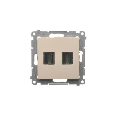 Gniazdo HDMI podwójne (moduł) krem