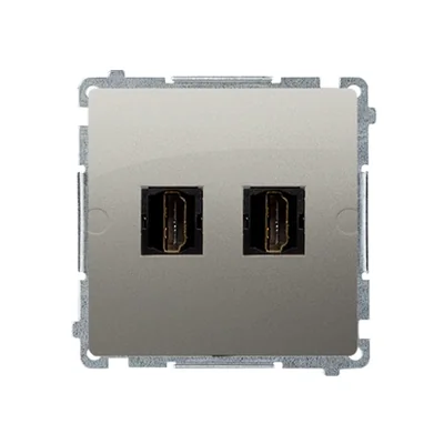 Gniazdo HDMI podwójne (moduł) satyna metalik