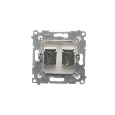 Gniazdo HDMI podwójne (moduł) złoty metalik