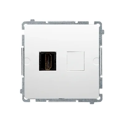 Gniazdo HDMI pojedyncze (moduł) białe