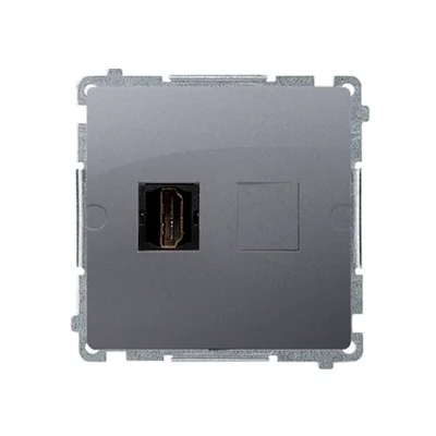 Gniazdo HDMI pojedyncze (moduł) inox metalik