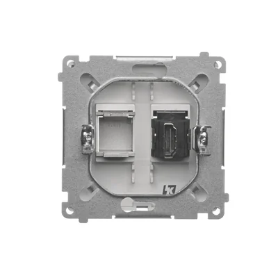 Gniazdo HDMI pojedyncze (moduł) satyna metalik