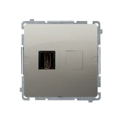 Gniazdo HDMI pojedyncze (moduł) satyna metalik