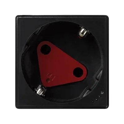 Gniazdo K45 DATA z kluczem schuko 16A, 230V ze wskaźnikiem zasilania szary grafit