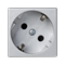 Gniazdo K45 schuko 16A, 230V aluminium