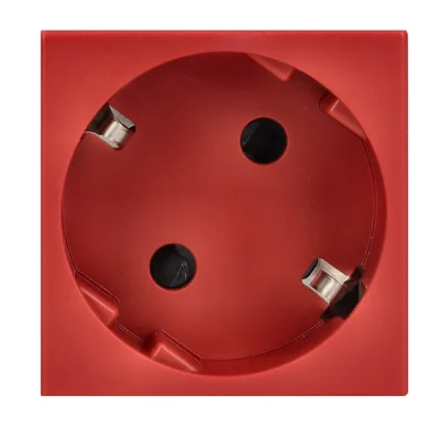 Gniazdo K45 z schuko 16A, 230V, szybkozłączki, czerwony