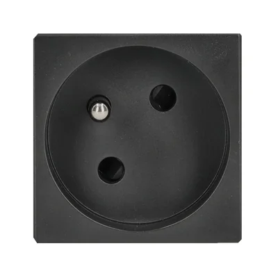Gniazdo K45 z uziemieniem 16A, 230V, szybkozłączki, szary grafit