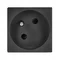 Gniazdo K45 z uziemieniem 16A, 230V, szybkozłączki, szary grafit