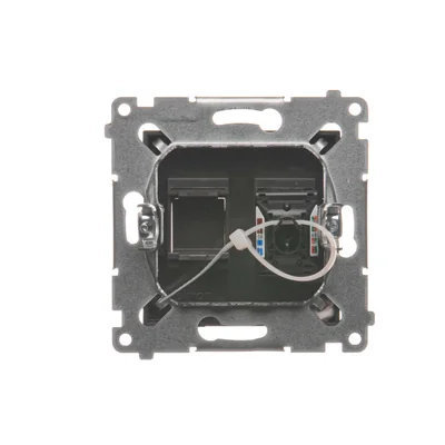 Gniazdo komputerowe pojedyncze RJ45 kat. 6 z przesłoną przeciwkurzową (moduł) brąz mat metalik