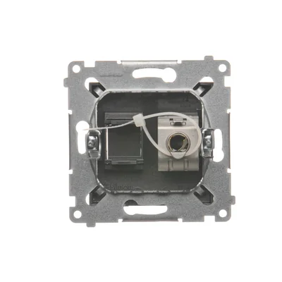 Gniazdo komputerowe pojedyncze RJ45 kategoria 6 ekranowane z przesłoną przeciwkurzową (moduł) antracyt (metalik)