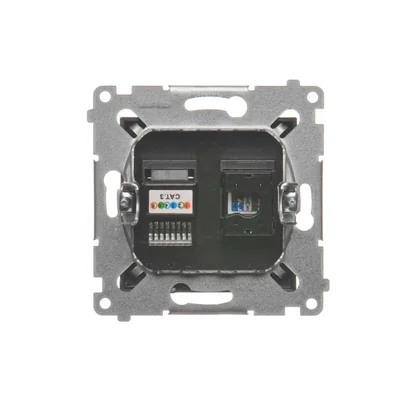 Gniazdo komputerowe RJ45 kat. 5e + RJ12 (moduł) antracyt (metalik)