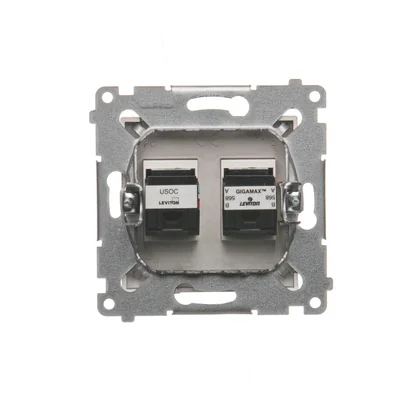 Gniazdo komputerowe RJ45 kat. 5e + RJ12 (moduł) brąz mat metalik