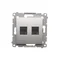Gniazdo komputerowe RJ45 kat. 5e + RJ12 (moduł) srebrny (metalik)