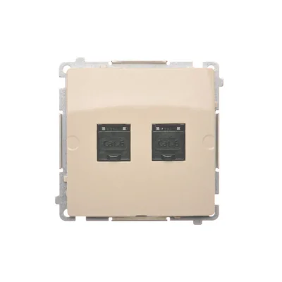 Gniazdo komputerowe RJ45 kat. 6 podwójne beżowy