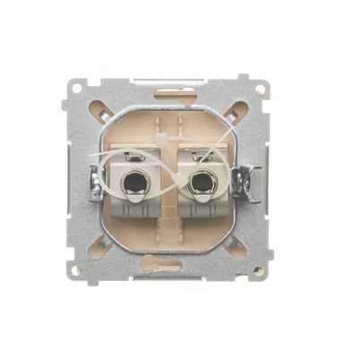 Gniazdo komputerowe RJ45 kat. 6 podwójne ekranowane beżowy