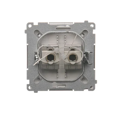 Gniazdo komputerowe RJ45 kat. 6 podwójne ekranowane inox metalik