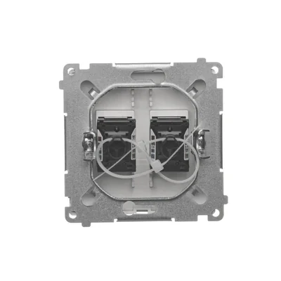 Gniazdo komputerowe RJ45 kat. 6 podwójne satyna metalik