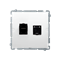 Gniazdo komputerowe RJ45 kat. 6 podwójne z przesłoną przeciwkurzową (moduł) białe