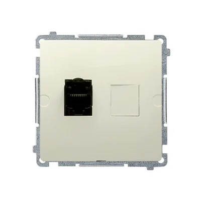 Gniazdo komputerowe RJ45 kat. 6 pojedyncze beżowy