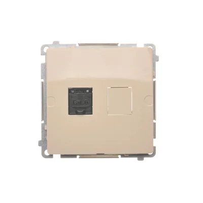 Gniazdo komputerowe RJ45 kat. 6 pojedyncze beżowy