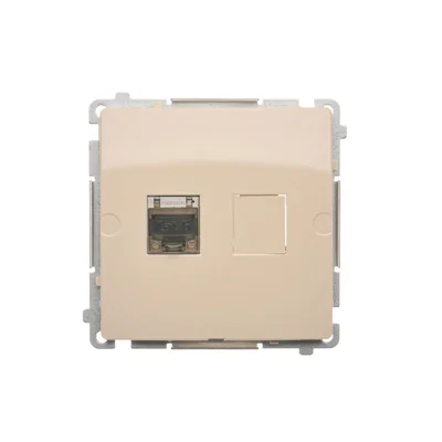 Gniazdo komputerowe RJ45 kat. 6 pojedyncze ekranowane beżowy