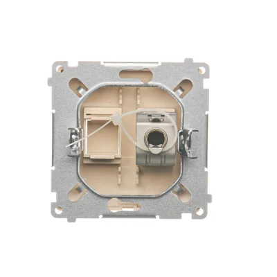 Gniazdo komputerowe RJ45 kat. 6 pojedyncze ekranowane beżowy