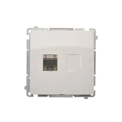 Gniazdo komputerowe RJ45 kat. 6 pojedyncze ekranowane białe