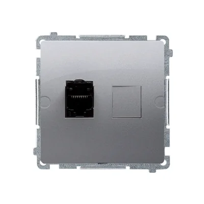 Gniazdo komputerowe RJ45 kat. 6 pojedyncze ekranowane inox metalik