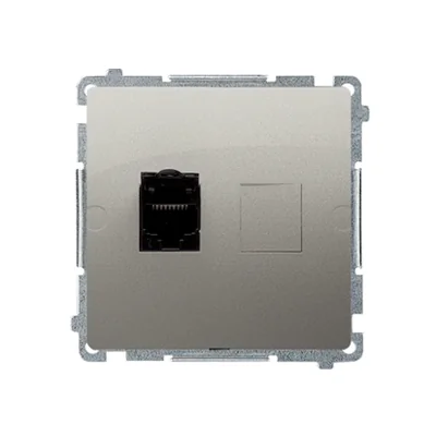 Gniazdo komputerowe RJ45 kat. 6 pojedyncze ekranowane satyna metalik