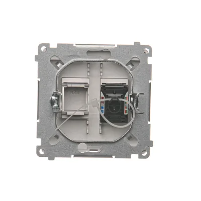 Gniazdo komputerowe RJ45 kat. 6 pojedyncze inox metalik