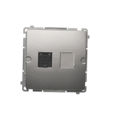 Gniazdo komputerowe RJ45 kat. 6 pojedyncze satyna metalik