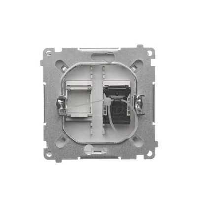 Gniazdo komputerowe RJ45 kat. 6 pojedyncze satyna metalik