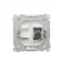 Gniazdo komputerowe RJ45 kat. 6 pojedyncze z przesłoną przeciwkurzową (moduł) białe