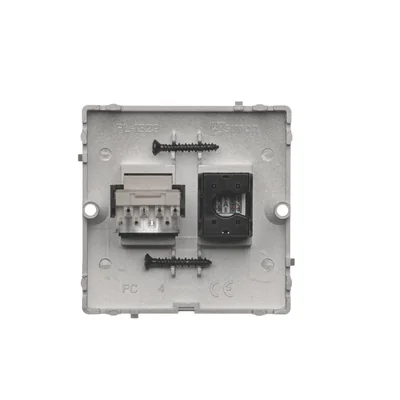 Gniazdo komputerowe RJ45 kat.5e + RJ11 (moduł) satyna (metalik)