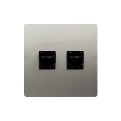 Gniazdo komputerowe RJ45 kat.5e + RJ11 (moduł) satyna (metalik)