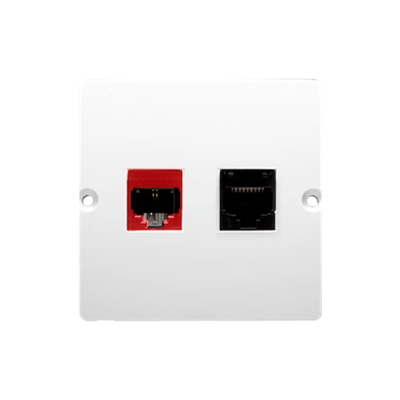 Gniazdo komputerowe RJ45 kat.5e + RJ12 (moduł) białe