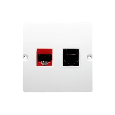 Gniazdo komputerowe RJ45 kat.5e + RJ12 (moduł) białe