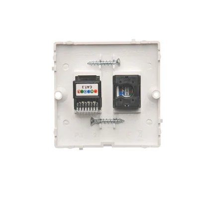 Gniazdo komputerowe RJ45 kat.5e + RJ12 (moduł) białe